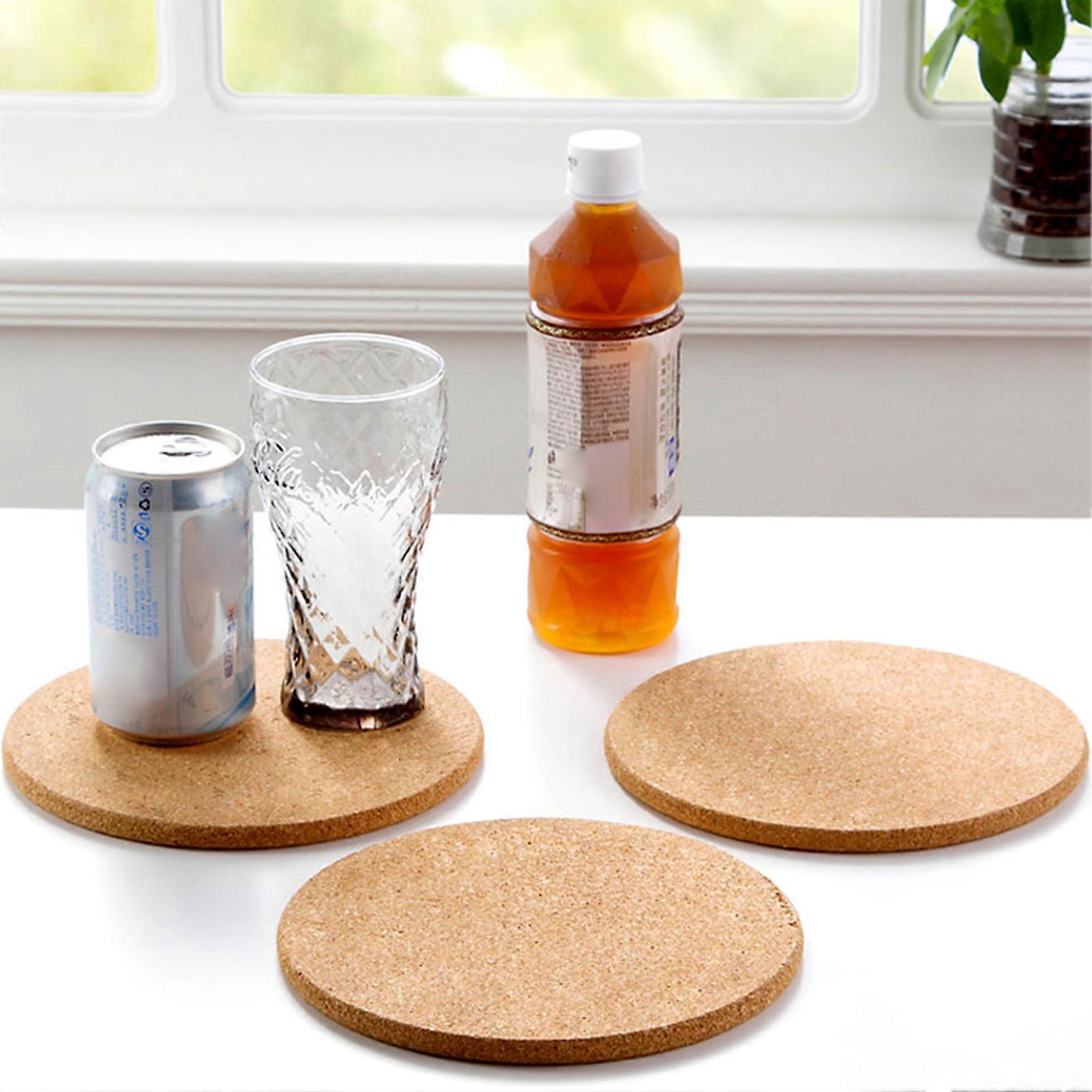 Corkage Round Cork Trivet Set Of 2 - Heat Resistant Table Protector For Hot Dishes, Non-Slip & Eco-Friendly (8 Inch)