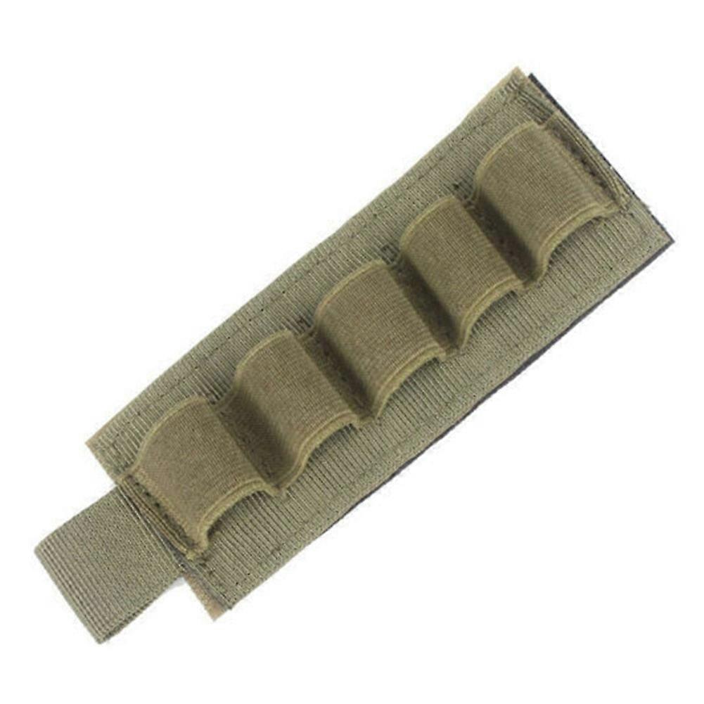 5 Round Hunting MOLLE Shotgun Stock Shell 12 Gauge Holder Ammo Pouch Hunting Stick Shell Ammo Carry Holder Reload Strip Shooting