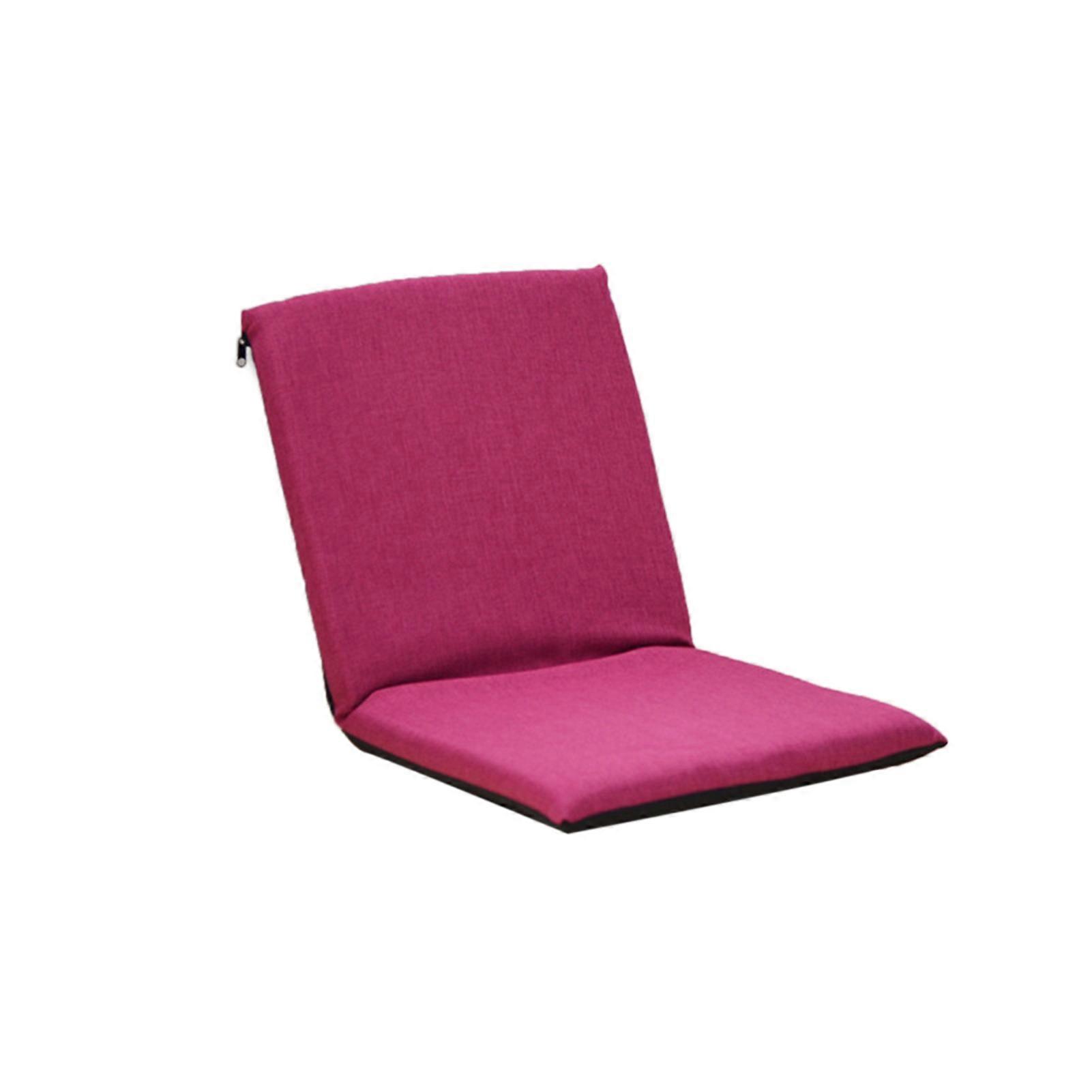 Foldable Single Sofa Comfortable Breathe Freely Multi Angle 6 Level Adjustable Single Sofa for Balcony WindowRose Red