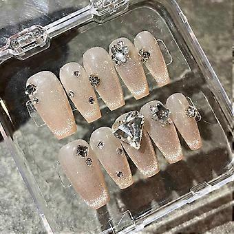 s Unhas postiças com strass de aparência natural Fácil de assumir e aplicar para desgaste de desempenho de palco