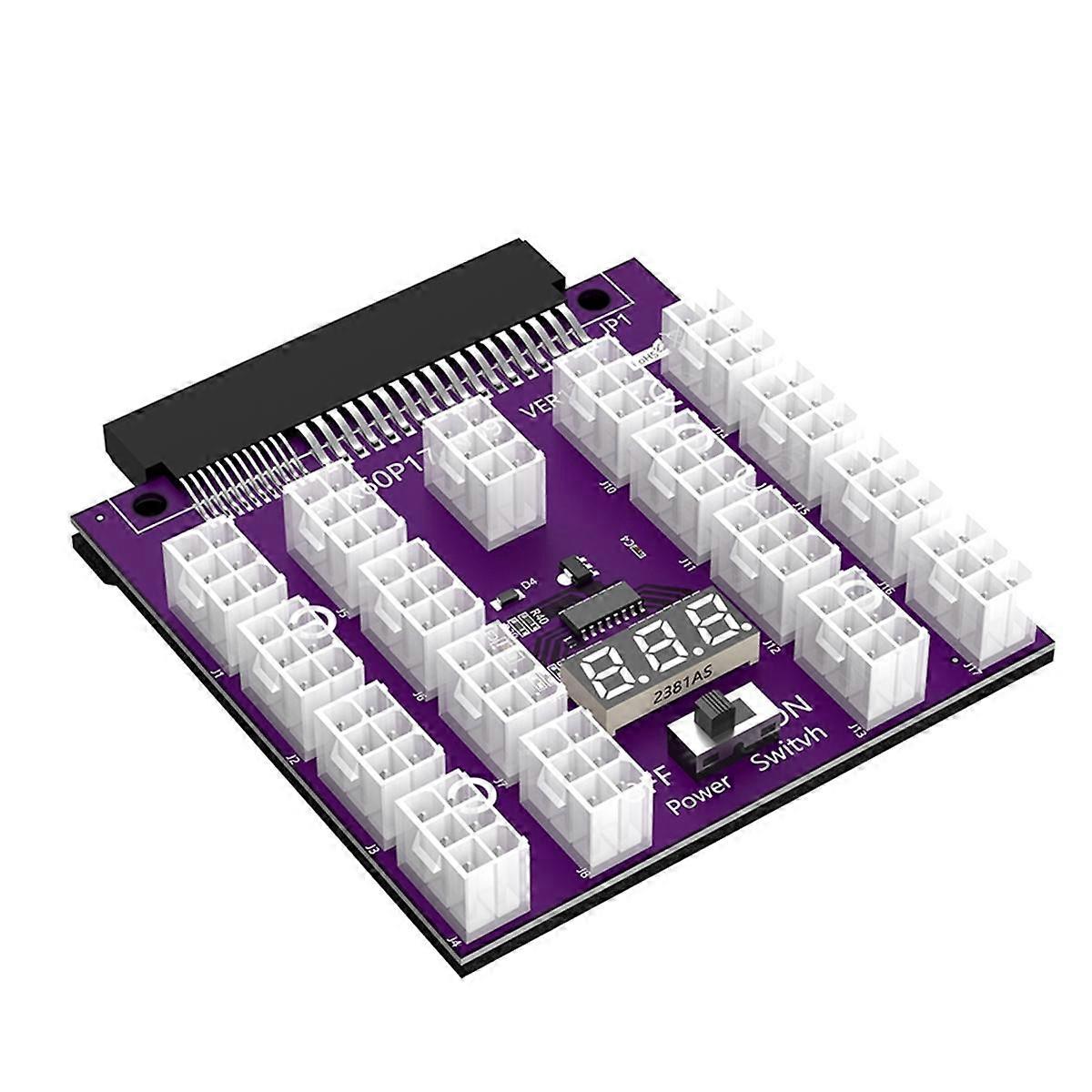 ATX 17 X 6Pin Power Supply Breakout Board Adapter Converter 12V for BTC Mining