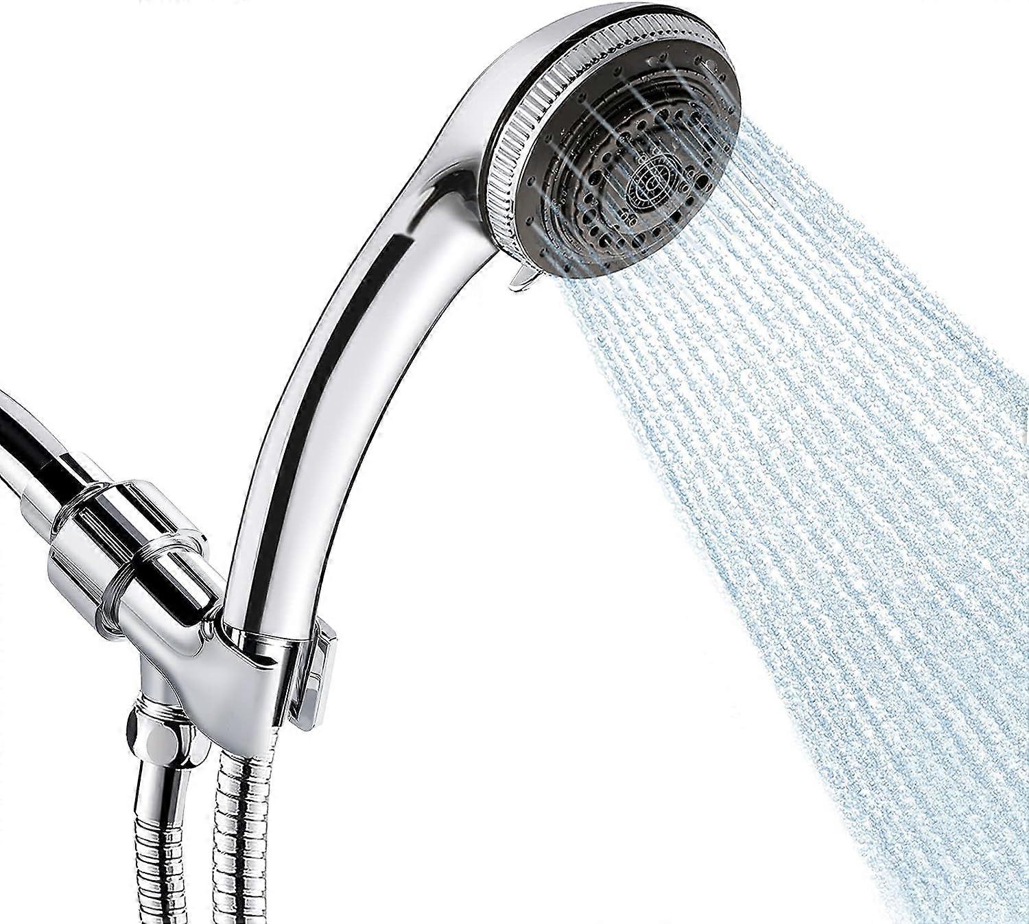 Shower, 7 function shower with shower hose, water saving shower, with rain shower holder and hose (1.5 m),2024 Ping