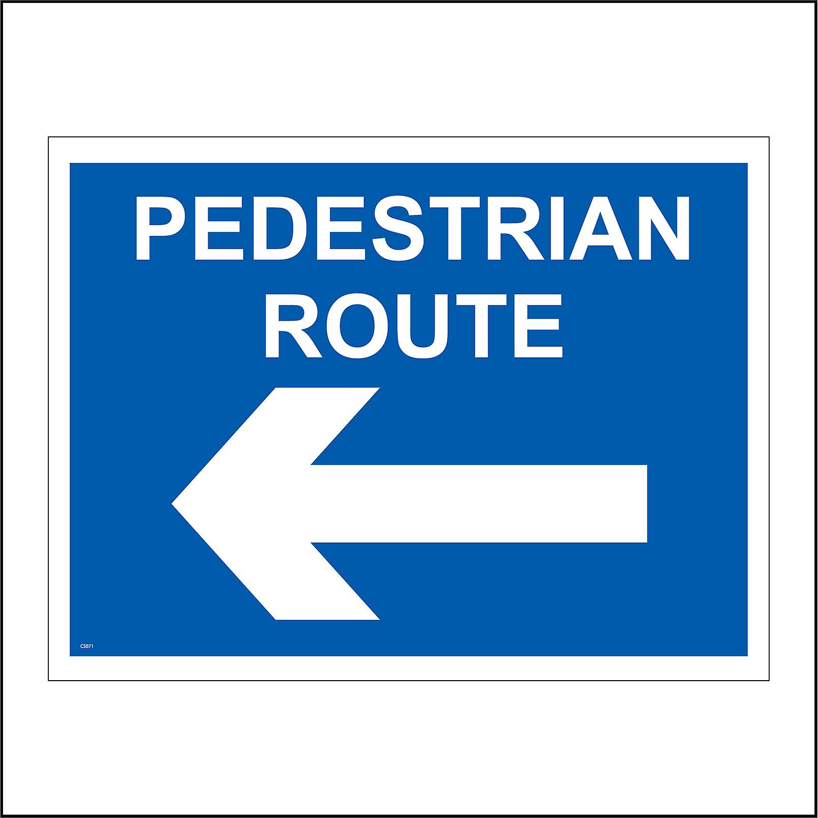 CS071 Pedestrian Route Left Sign with Arrow