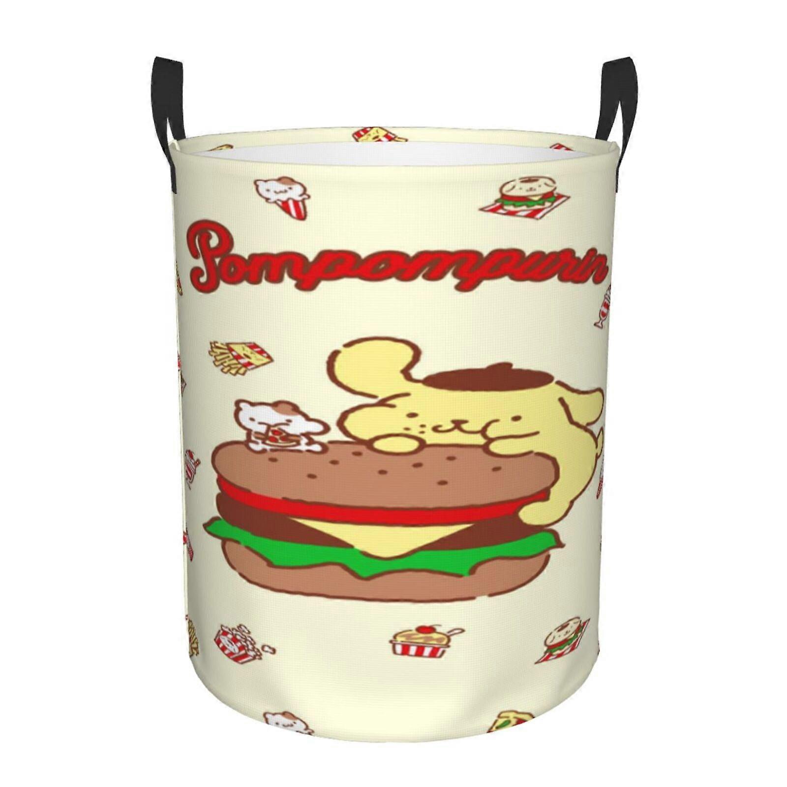 Pompompurin 3d grafische vlam wasmand brand vlam kleding mand opslag met handvat-SYS28708