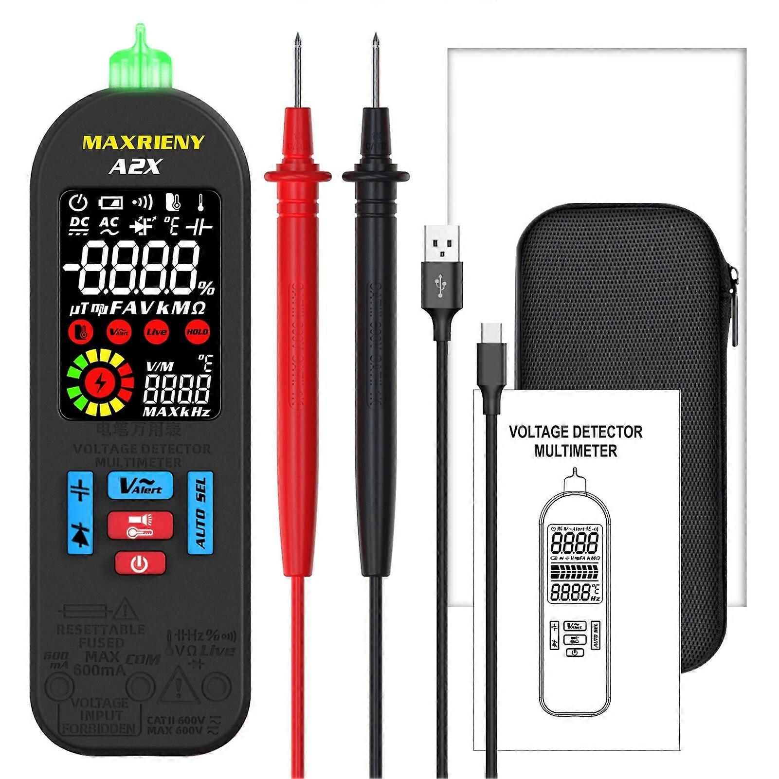 Multímetro Digital Inteligente Anti-Burn Automático Detector de Tensão Sem Contato Voltímetro Inteligente Resistência Frequência Continuidade