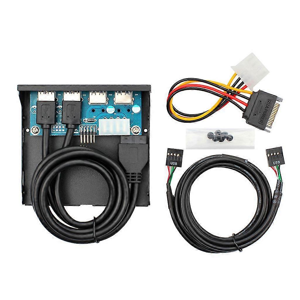 3.5 Inch 4-port Hub 9p 19p To Usb 3.0 2.0 Floppy Drive Bay For Pc Desktop Fdd