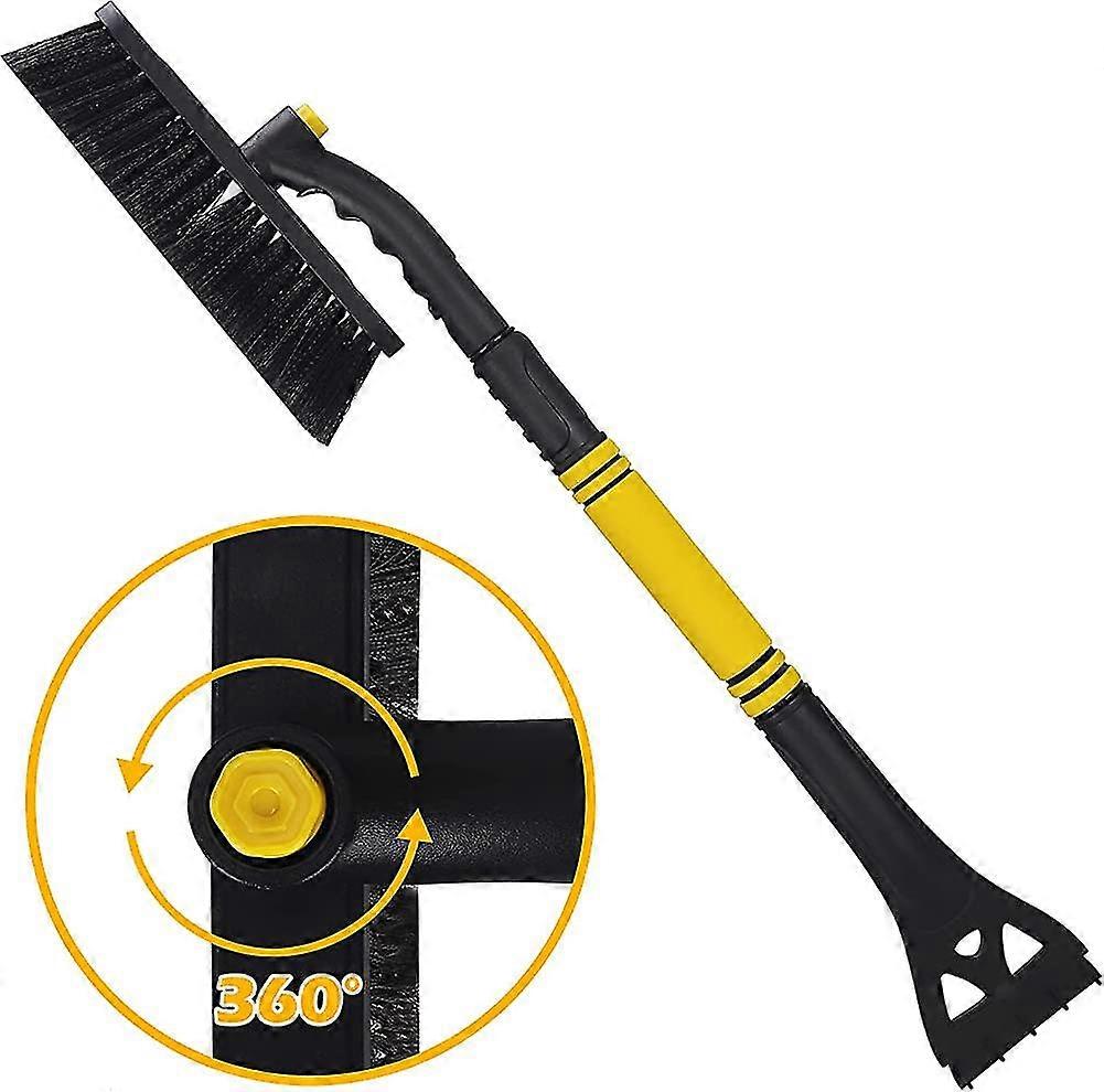 Car Ice Scraper & Whisk 2 In 1 Easy To Assemble, Heilwiy Retractable Winter Broom Gift