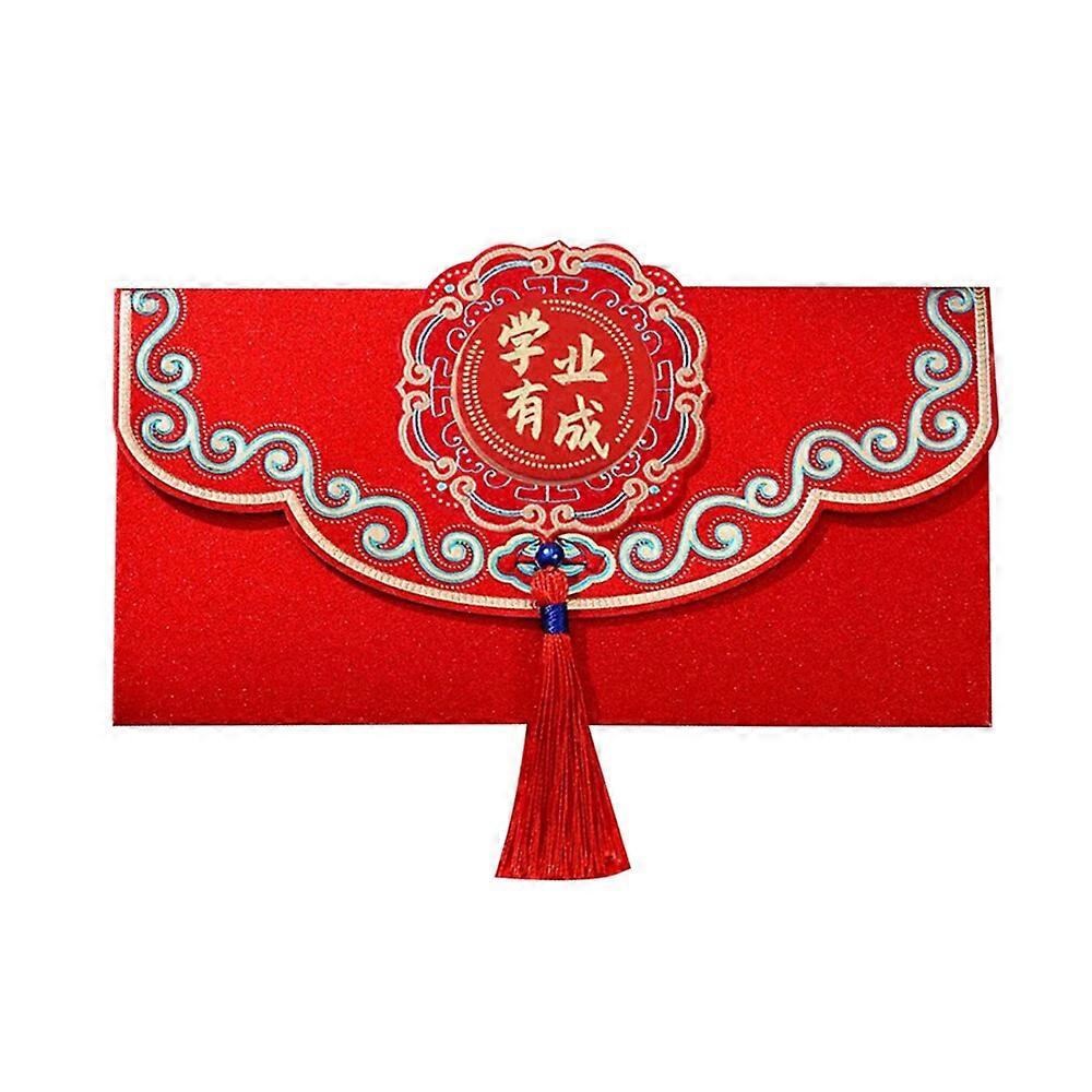 Perinteinen tupsun punainen kirjekuori 2024 Kiinalainen uusivuosi punainen tasku onnea rahaa lahjakassi syntymäpäivähäihin