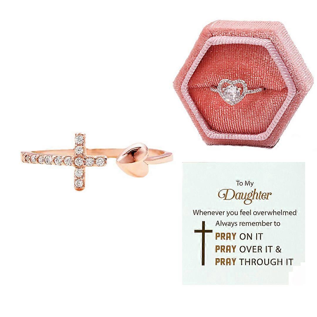 Cross Love Ring Sterling Silver Adjustable And Inspirational Jewelry Open And Adjustable Alloy Inspirational Ring