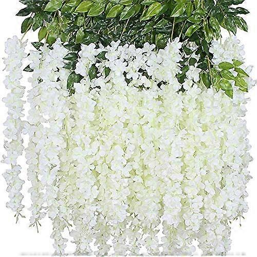 Wisteria Flower Vines Garland, Artificial Flower Strings, Fake Hanging Flowers 110cm Purple Blue