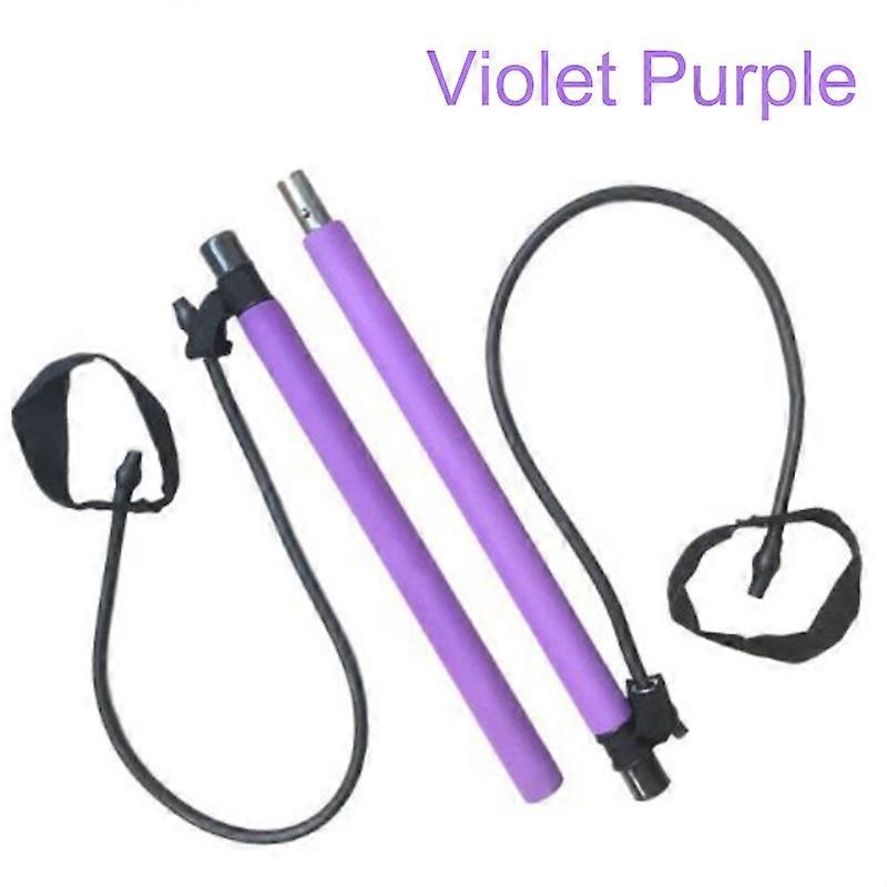 Pilates Bar with Resistance Band - Adjustable Exercise Stick Home Gym New