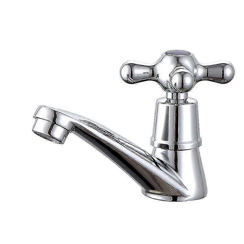 2024, Einzelner Kaltwasserhahn, Einzelner Kaltwasserhahn, Chrom-Waschtischhahn für das Badezimmer-WC-Waschbecken zu Hause