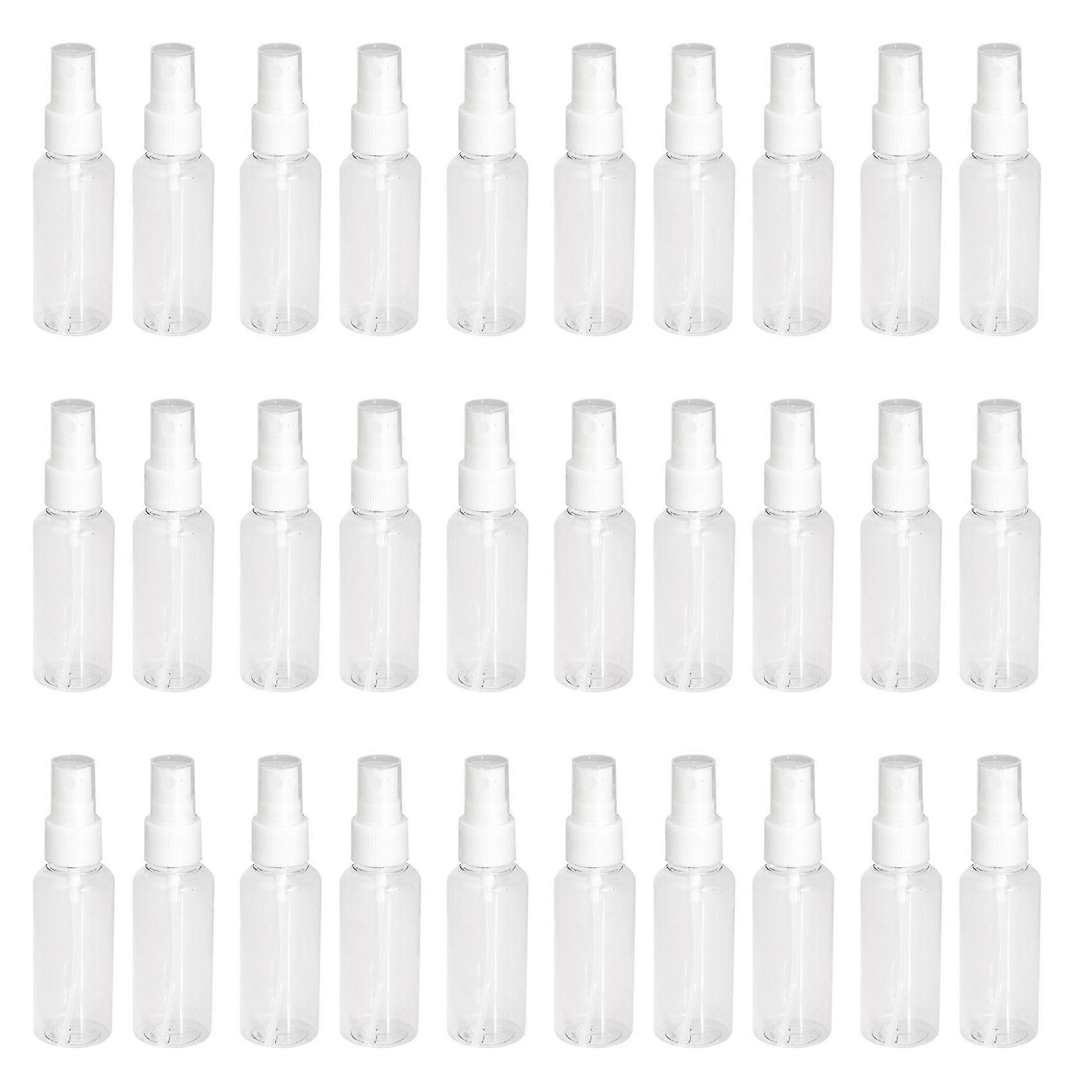 30pcs Transparent Empty Spray Bottles 50ml Plastic Mini Refillable Container Empty Cosmetic Contain