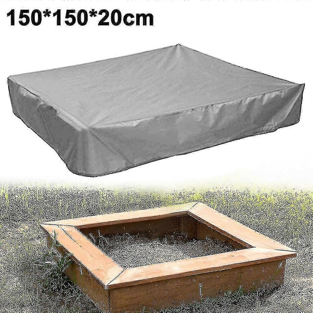 Waterproof Sandpit Cover, Tarpaulin Sandpit Cover, Toy Sandpit Cover-150x150x20cm-grey