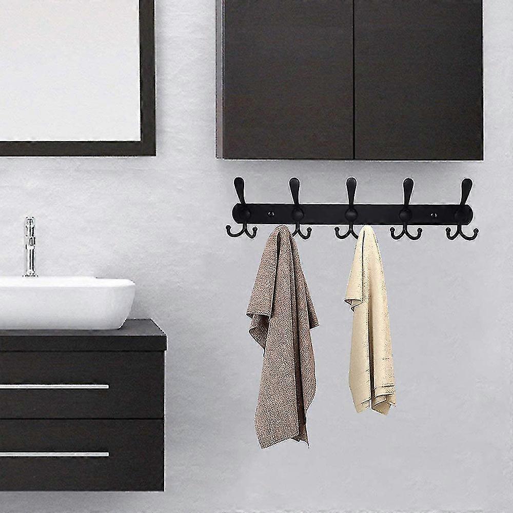 Coat Rack Wall Mount Long 5 Coat Hooks