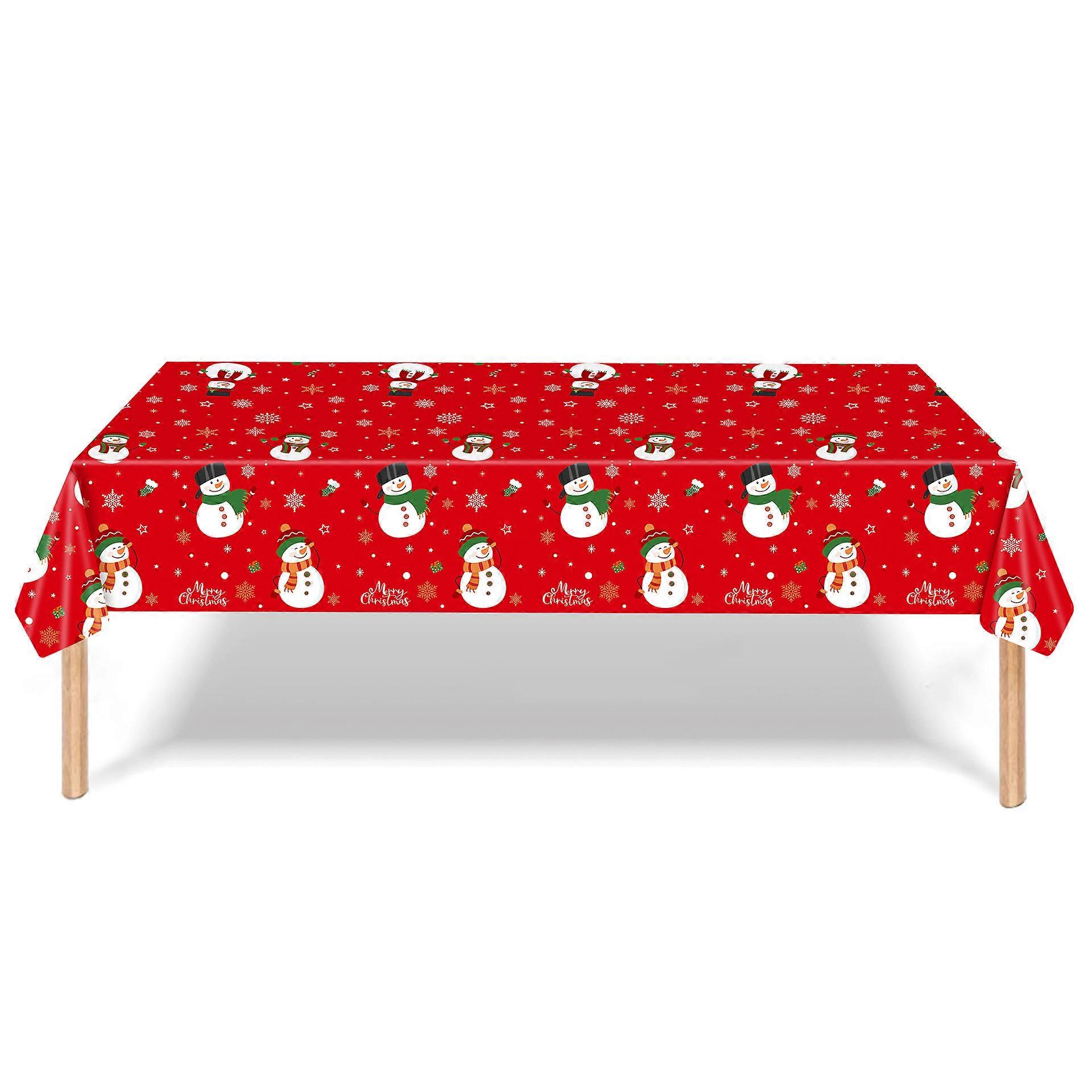 Snowman Engineered Printed Fabric Tablecloth