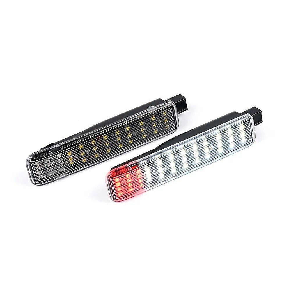2Pcs LED Door Courtesy Welcome Lights for Hummer H2 2003-2009 Canbus White/Red Puddle Ambient Lamps Car Exit Entry Lighting