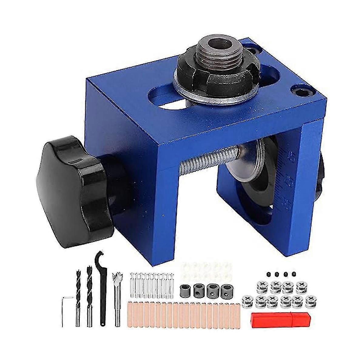 3-in-1 Punching Locator Hole Opener Round Wood Tenon Woodworking Punching Locator Kit Compatible Woodworki-dt
