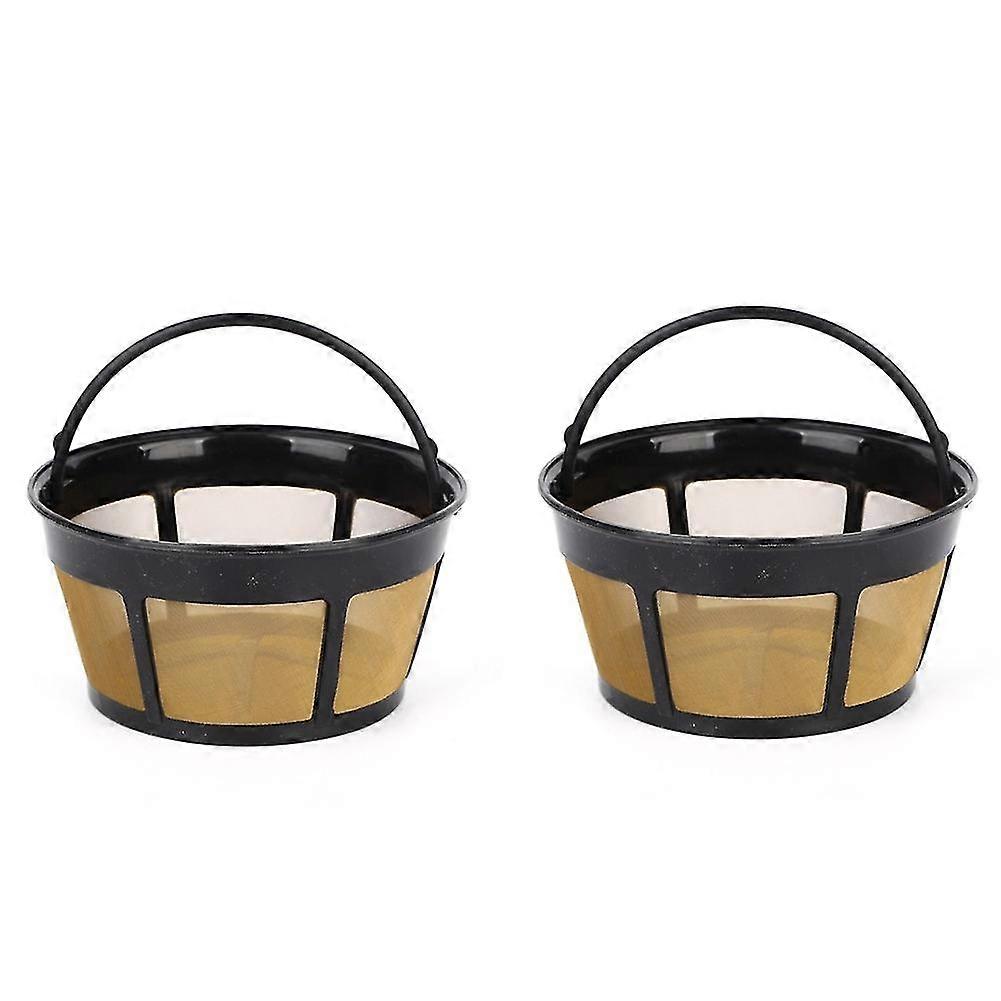 2pcs Stainless Steel Basket Reusable High Temperature Resistant Mesh Coffee Filter