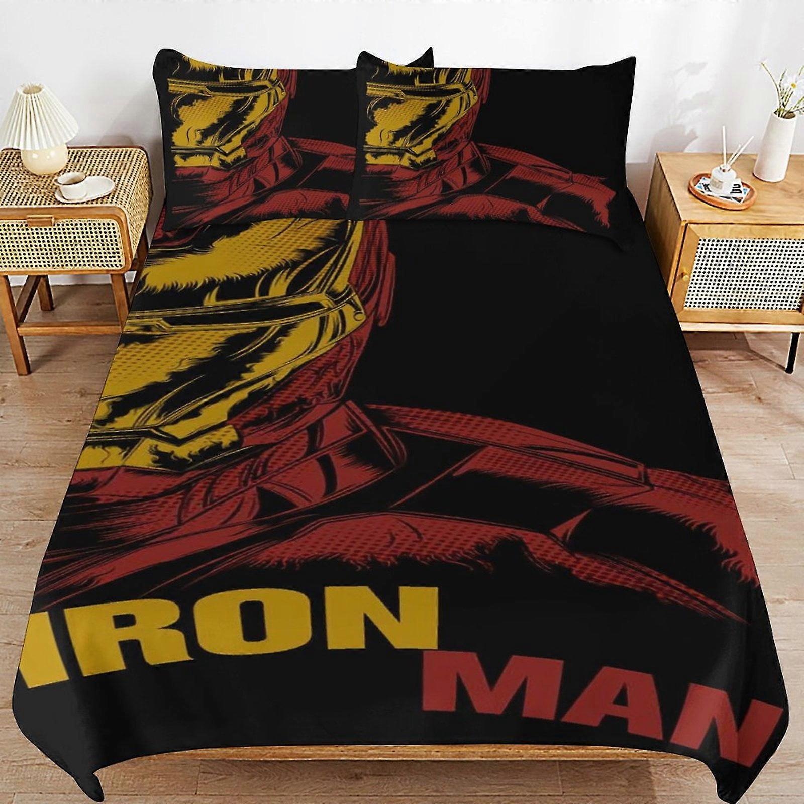 v6724  Bed Sheets Bedding Iron Man Bedding Sets Ultra Soft Skin-Friendly Duvet Cover 3 Piece, Cute Comforter Cover Bed Set for Boys Girls Kids ( 1 Duv