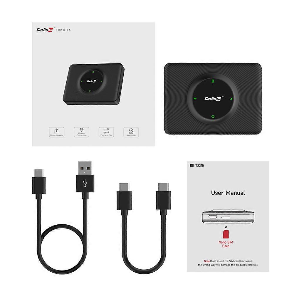 Carlinkit T2C Carplay Wireless Box WiFi Bluetooth Adapter For Tesla Model. 2.4G+5Ghz OTA Online Upgrade Apple CarPlay Dongle