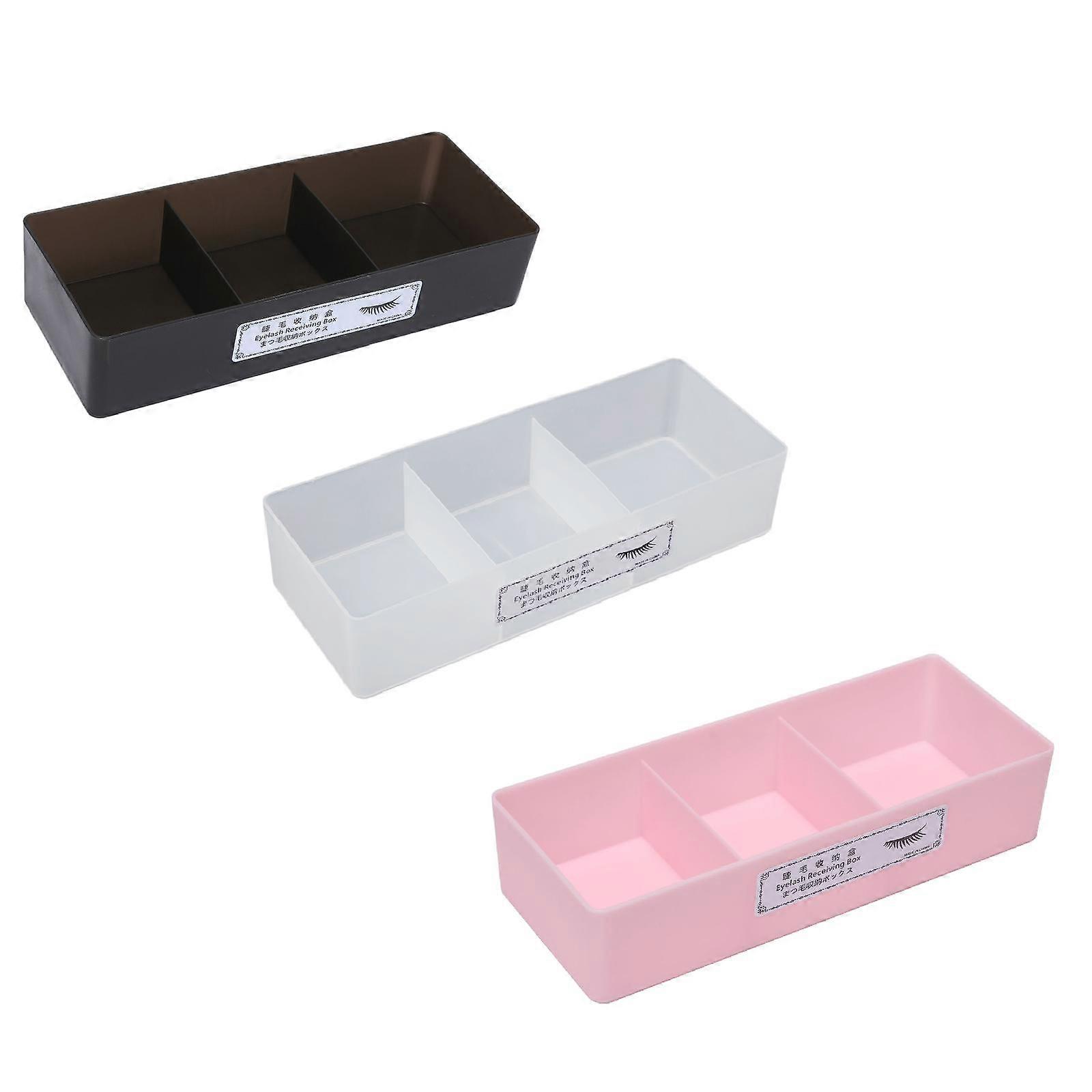 3pcs Eyelash Extensions Storage Boxes Organizer Glue Tweezers