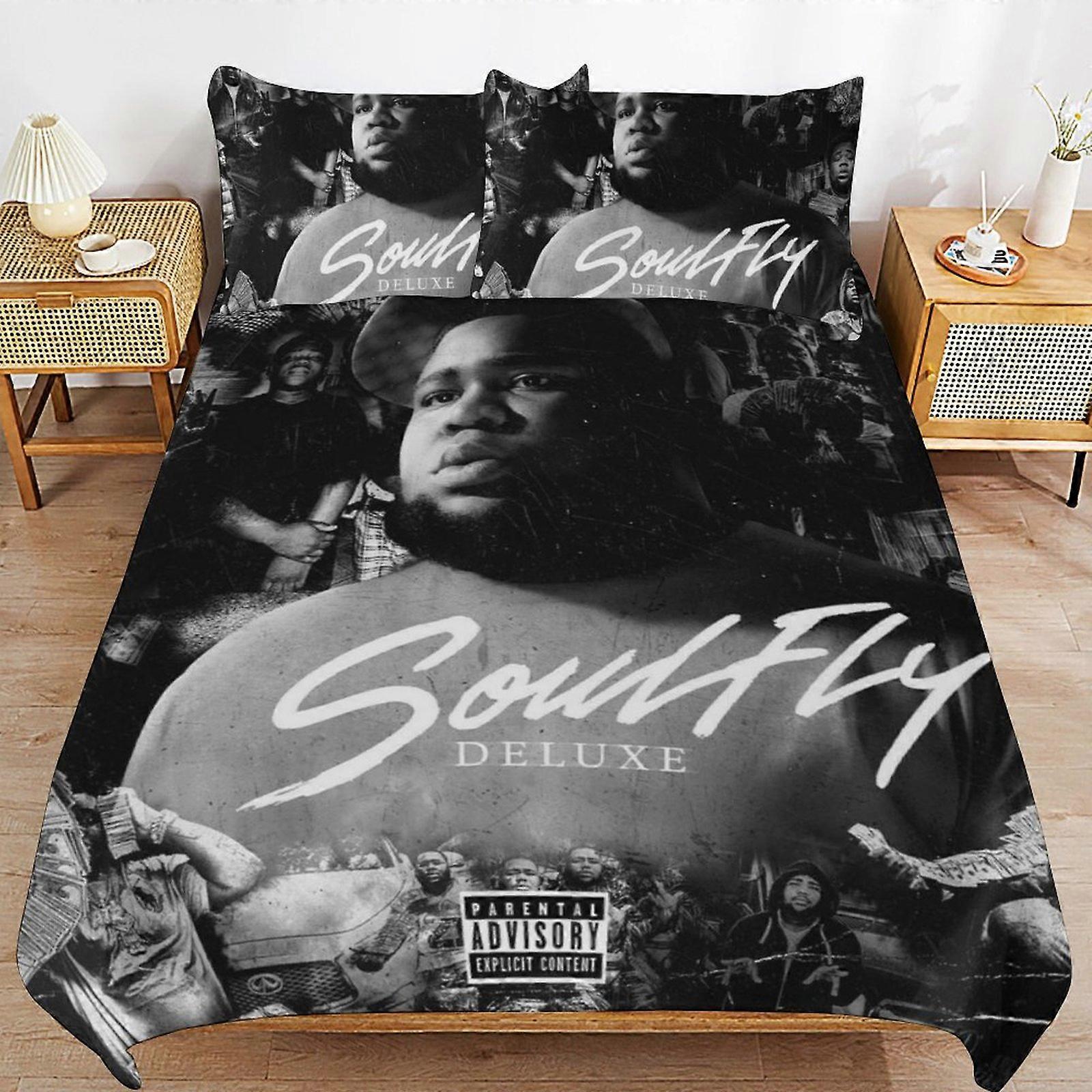 Bedding set WM483 Rod Wave Bedding Set Duvet Cover Comfortable and Lightweight Cartoon Bedding 3 Piece (Multiple sizes to choose from) SW483