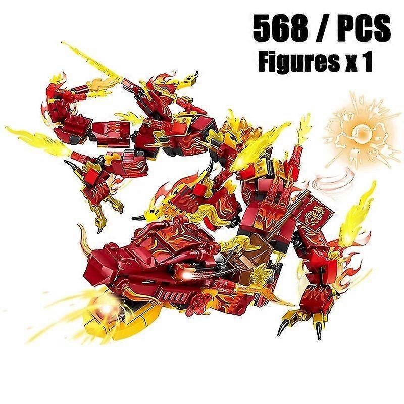 New Phantom Ninja Dragon Ship Model Building Blocks Sodiers Figures Boat Bricks MOC Creative Expert