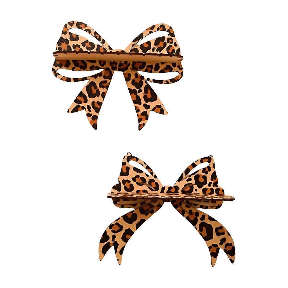 Leopard Print Bow Wall Shelf Decorative Hanging Jewelry Rack Wall Storage Rack