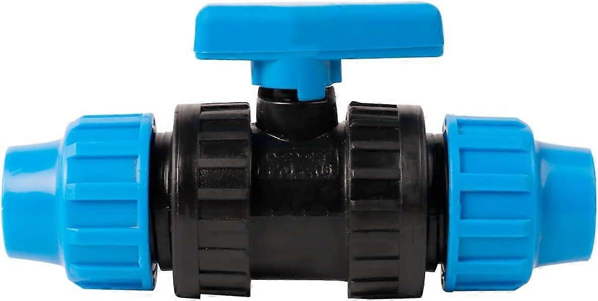Plastic Ball Valve PP Fitting Screw Connection for PE Pipe 20 mm Clamp Connector Ball Valve Shut-Off Valve Stop Valve 2 Way(black&blue)(1pcs)