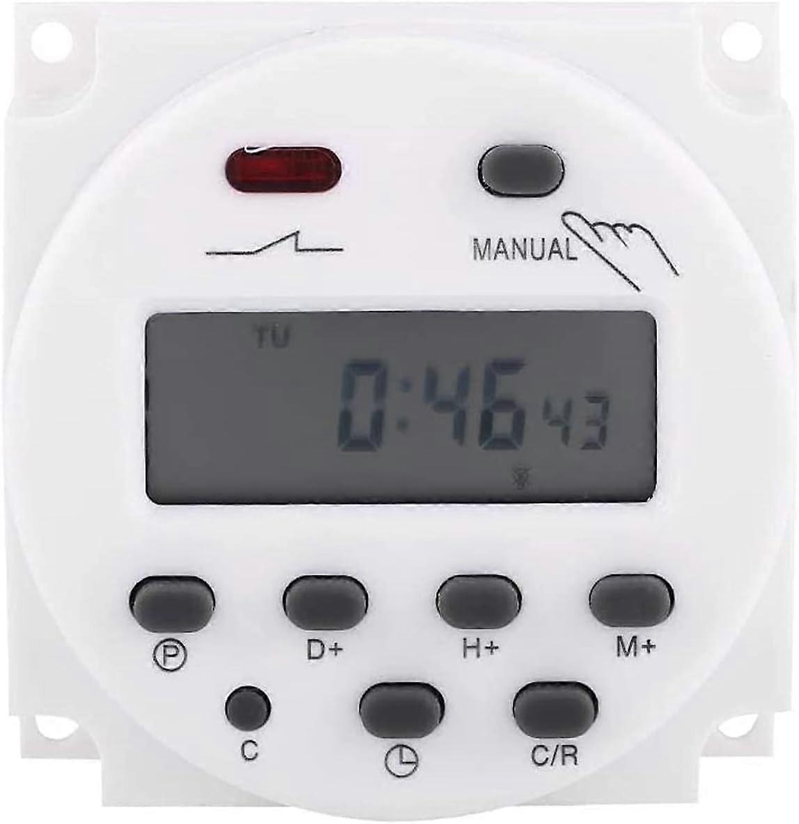 Electronic Timer, Weekly Programmable Mini Digital Programmable Outlet Electrical Outlet Timer 17 On/Off Programs and Countdown to the Second (220V)