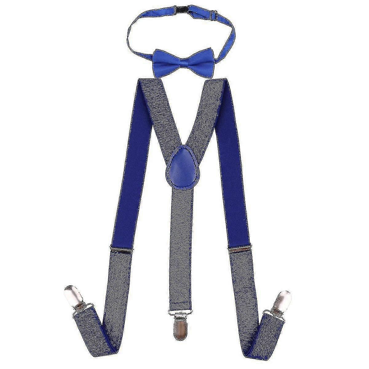 Kids Bow Tie And Adjustable Elastic Suspender Braces Compatible With Boys