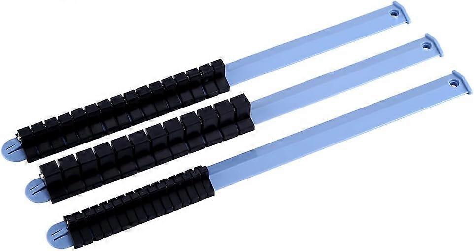 3PCs Plastic Socket Organizer Tray, Adjustable Portable Socket Holder 1/4in, 3/8in, 1/2in Socket Tray Socket Rail Organizer Tools Organizer