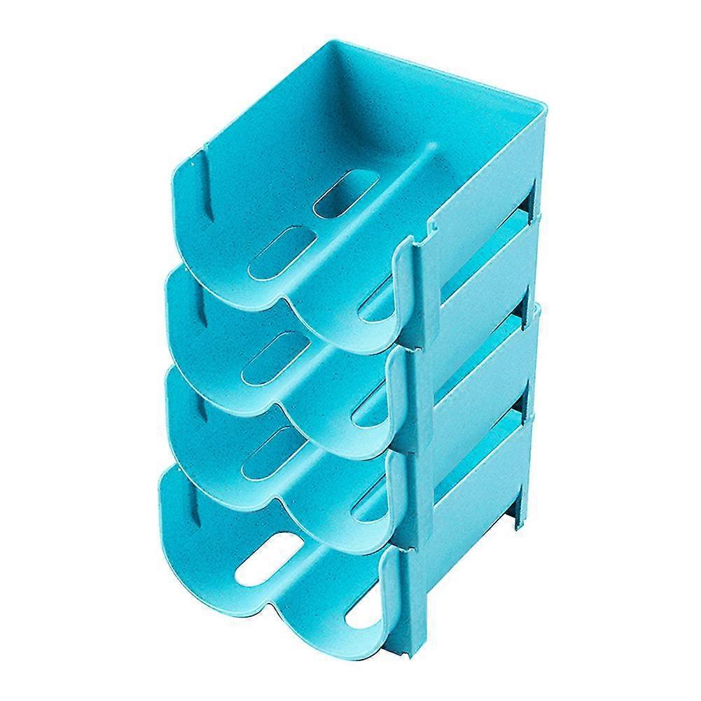 4 Pcs Beer Beverage Plastic Bite Type Laminated Solid Color Storage Rack