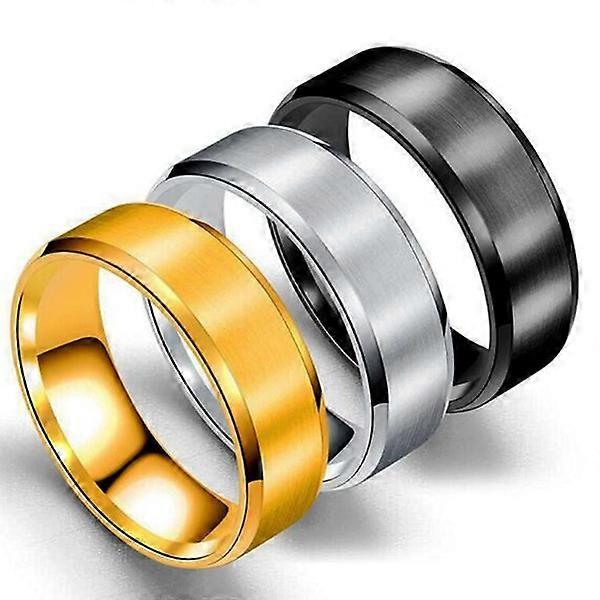 YAHOYA Anello Largo Da Uomo 12 Mm In Acciaio Al Titanio - Anello Lucido Grande - Gioielleria Maschile - 6