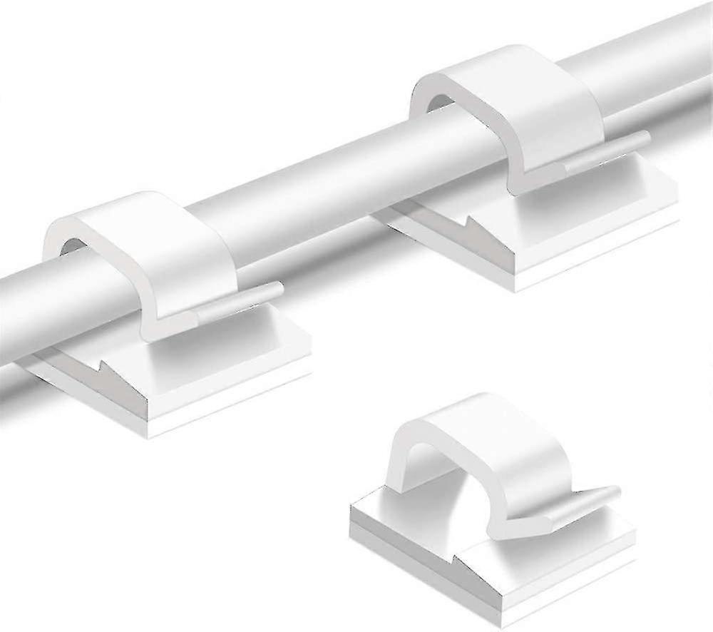 50 Pack Self-adhesive Cable Ties,high Viscosity,desk Organizer, Cable Management,cable Guides(white).