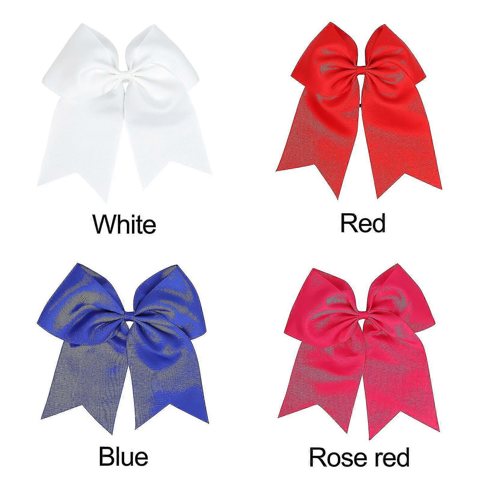 4 Große Cheerleader-Schleifen Aus Ripsband – 20,3 Cm, Perfekt Für Sportwettbewerbe & Als Haarschmuck