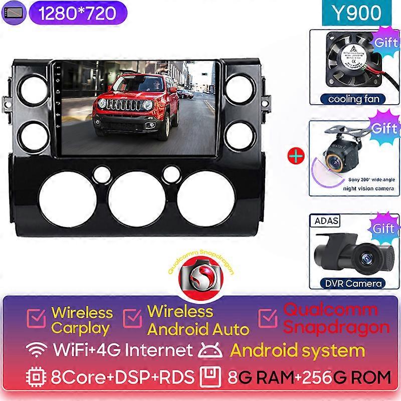 Qualcomm Pour Toyota FJ Cruiser J15 2006 - 2020 Android Auto 4G GPS Navigation Multimédia Lecteur Vidéo Carplay 5G WIFI No 2 Din
