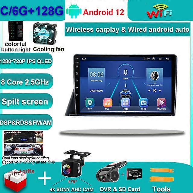 ナビゲーションカーラジオAndroid 12 For TOYOTA SIENTA 2019-2021マルチメディアワイヤレスCarplay 360カムQLED IPSスクリーンDSP Android自動