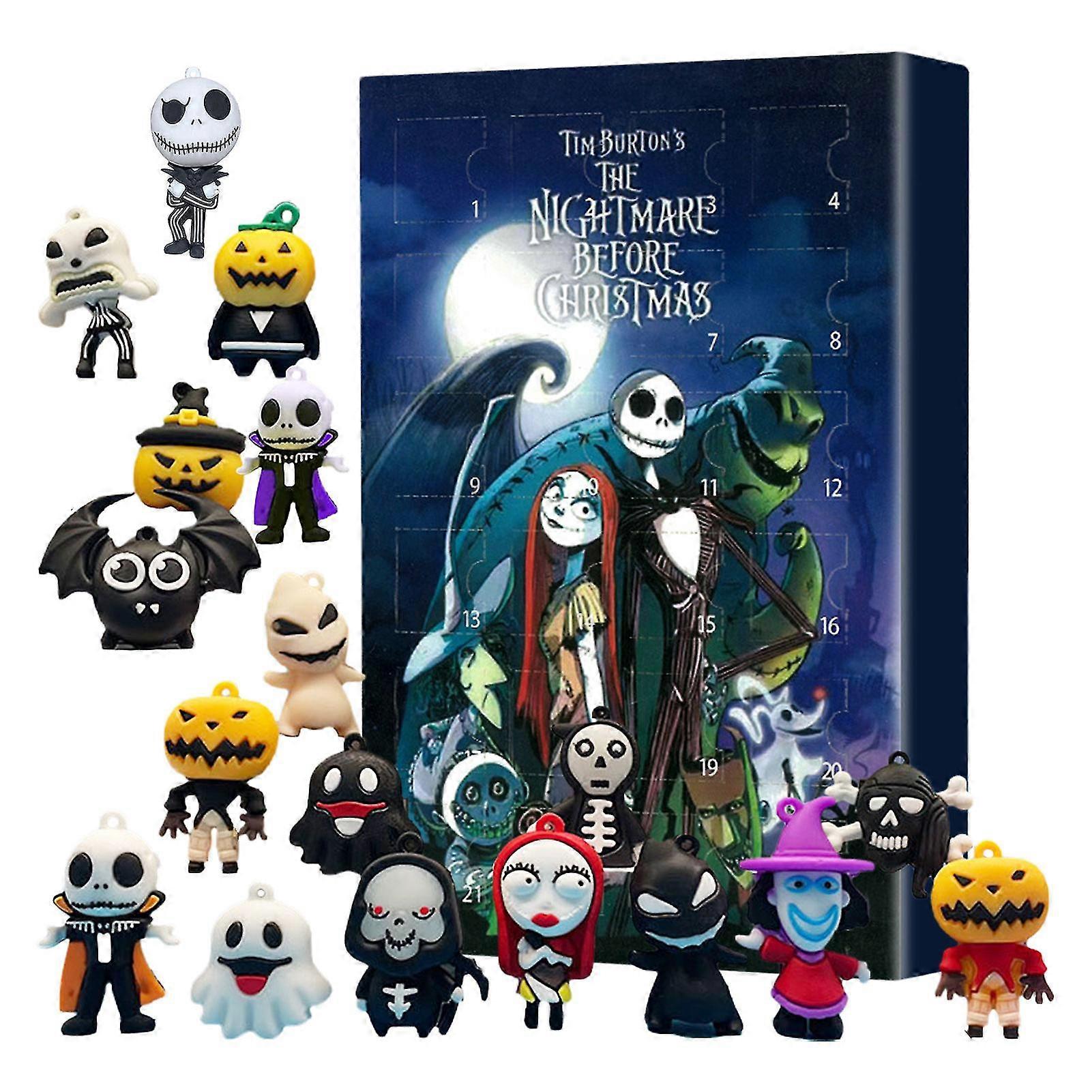 2024 adventskalender Julnedräkning advent 24 dagar skräckprydnadsdocka Halloween mardrömfesttillbehör för barn