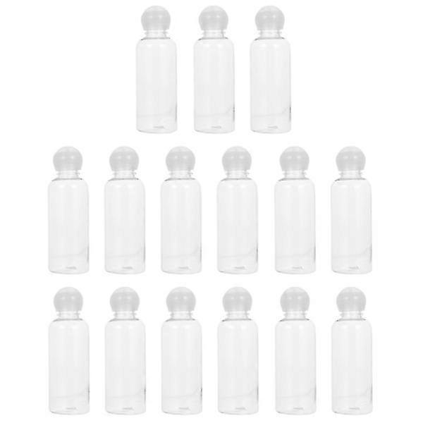 15pcs 50ml Plastic Refillable Cosmetic Bottles With Mushroom For Storage-c