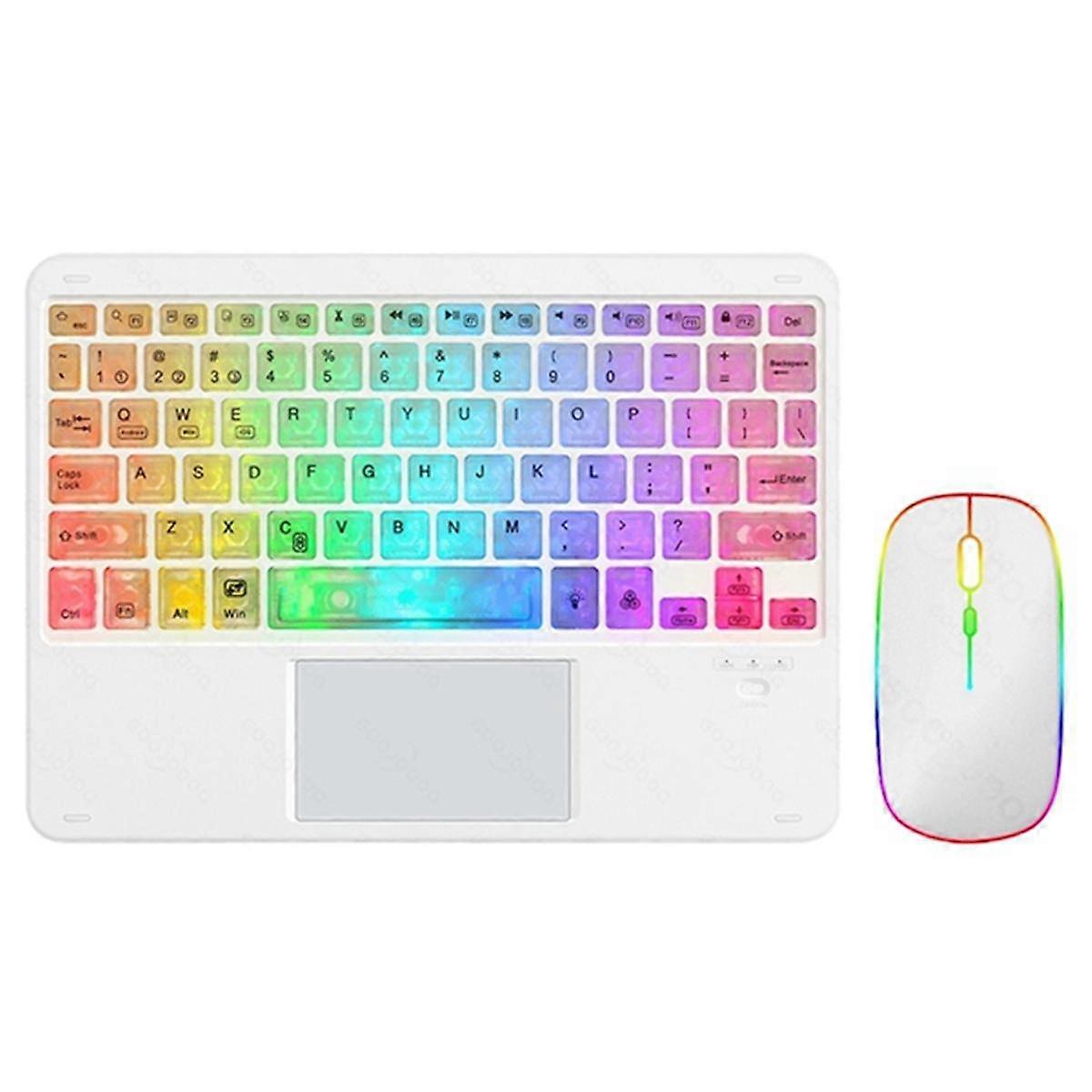 Clavier Bluetooth lumineux coloré transparent Clavier Bluetooth rétroéclairé de 10 pouces adapté à Ta