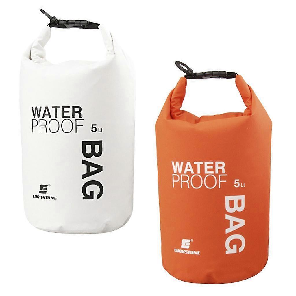 2pcs 5L étanche sac à sac sec pochette navigation de plaisance kayak rafting canoë