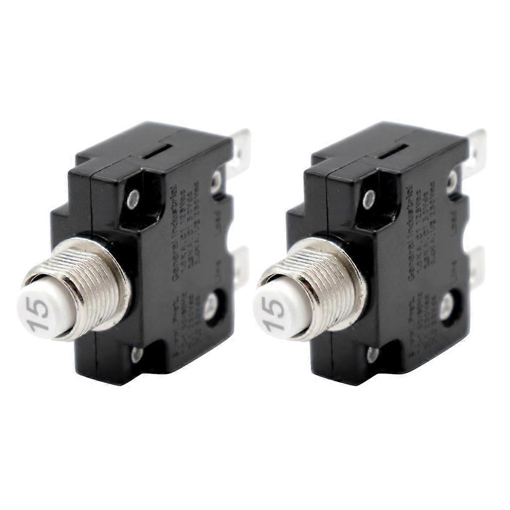 2pcs Reset Push Button Panel Mount Circuit Breaker with Quick Terminals