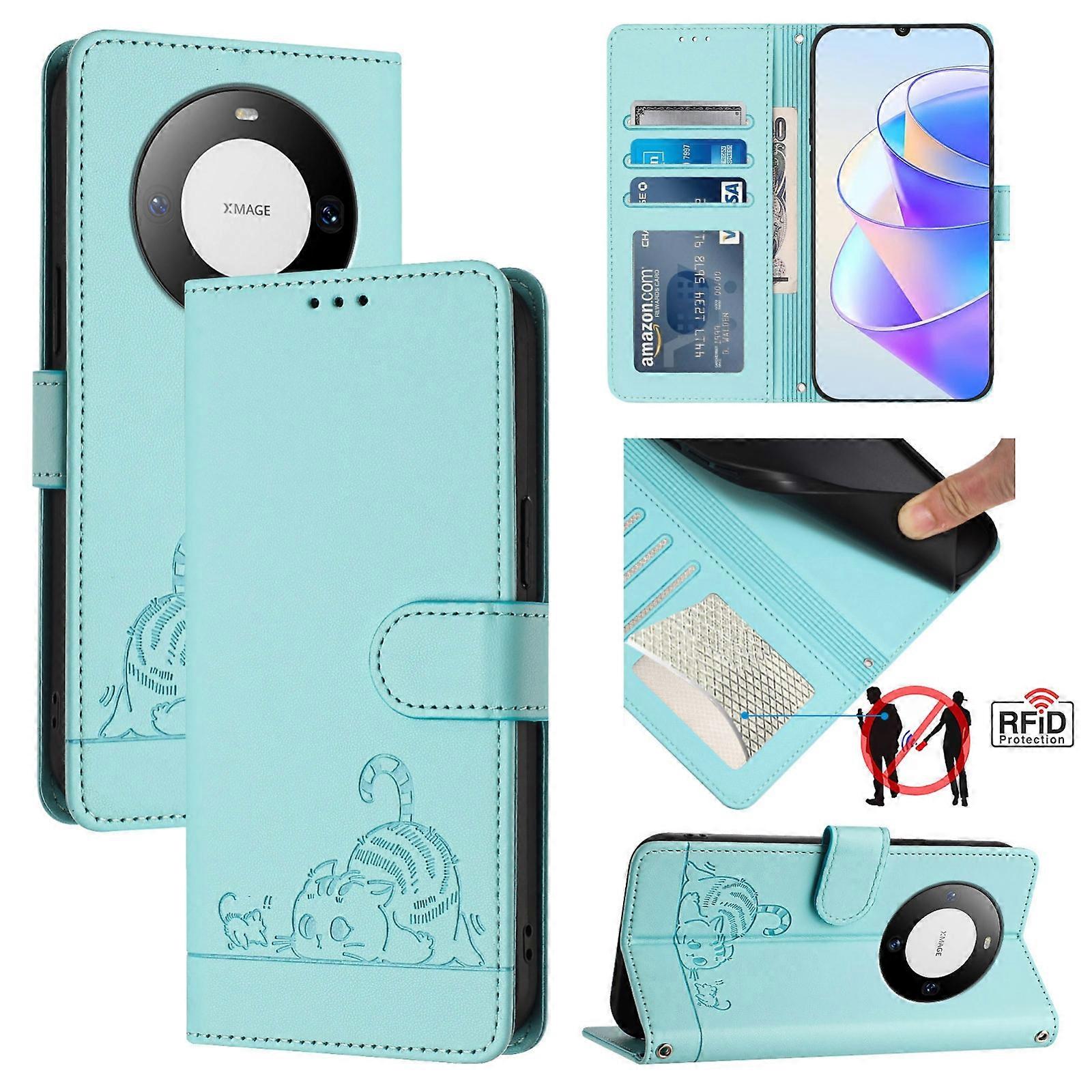 Cat Rat Embossed RFID Case For Huawei Mate 60 Pro/60 Pro+