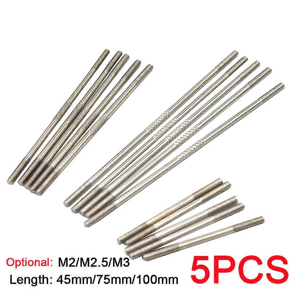 5pcs M2 M2.5 M3 Metal Push-pull Rods 45/50/75/100mm/200mm/300mm For RC Airplane Servo Linkage Model Parts Stable Connection Rod