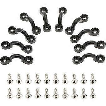 10pcs Nylon Bungee Deck Loops Tie Down Pad Eye with 20 Screws for Boat Kayak Deck Rigging Kit