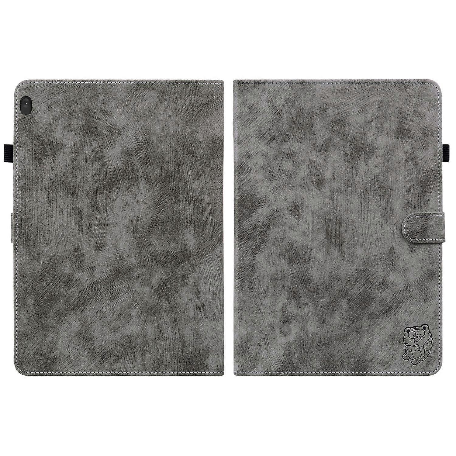 Tablet Case For Lenovo Tab M10/Tab M10 HD Tiger Pattern PU Tablet Case(Grey)