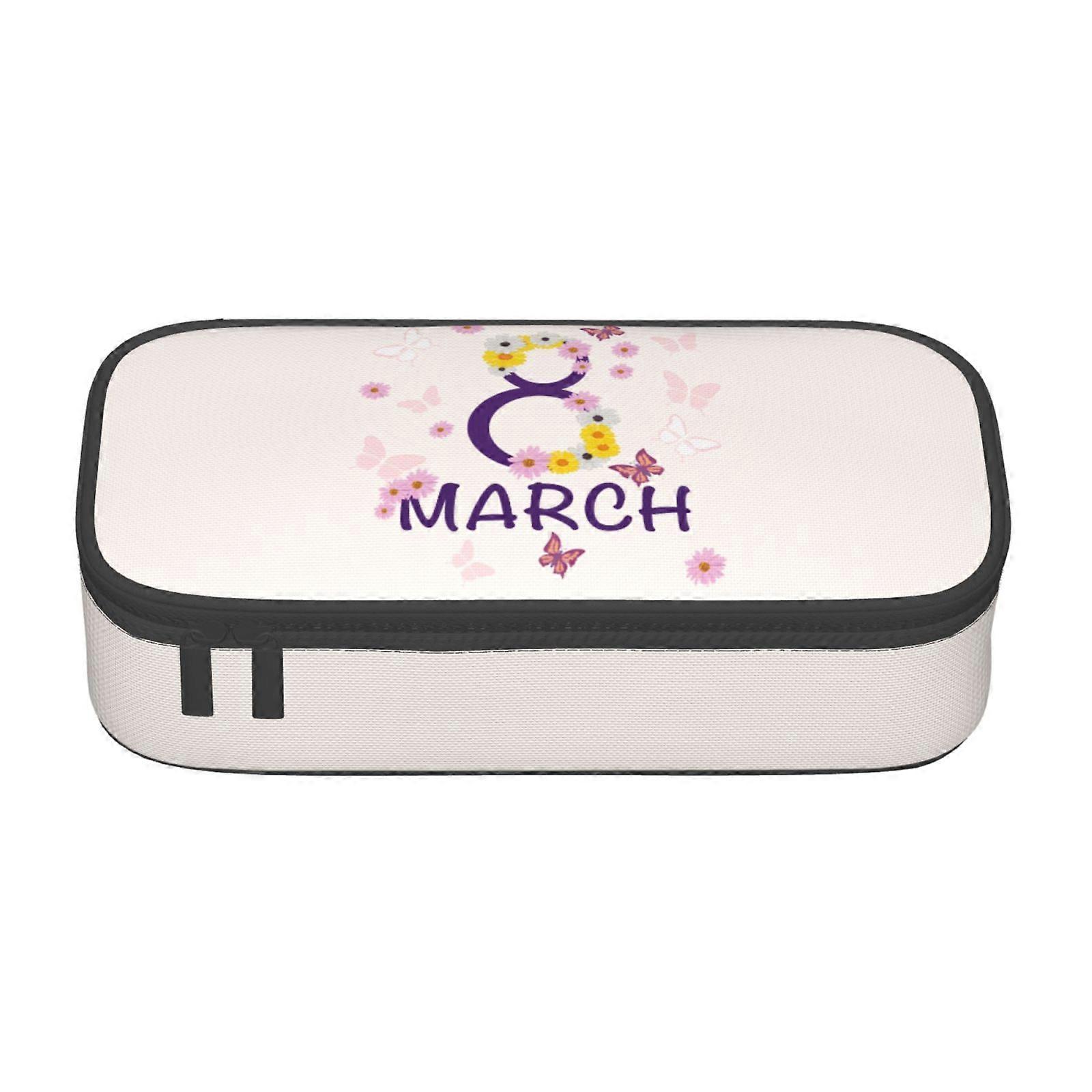 اليوم العالمي للمرأة 2024 مقلمة حقيبة مكياج حقيبة قلم رصاص ذات سعة كبيرة لوازم مكتبية قرطاسية صندوق قلم رصاص مع سحاب