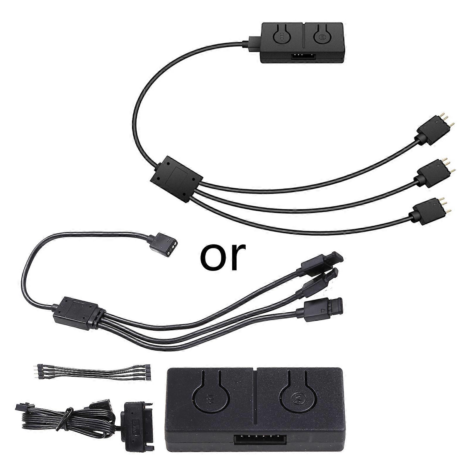 RGB Ventilatorconvertor 5V naar 12V 4pin Adapter Hub Handmatige Controller Sata Interface